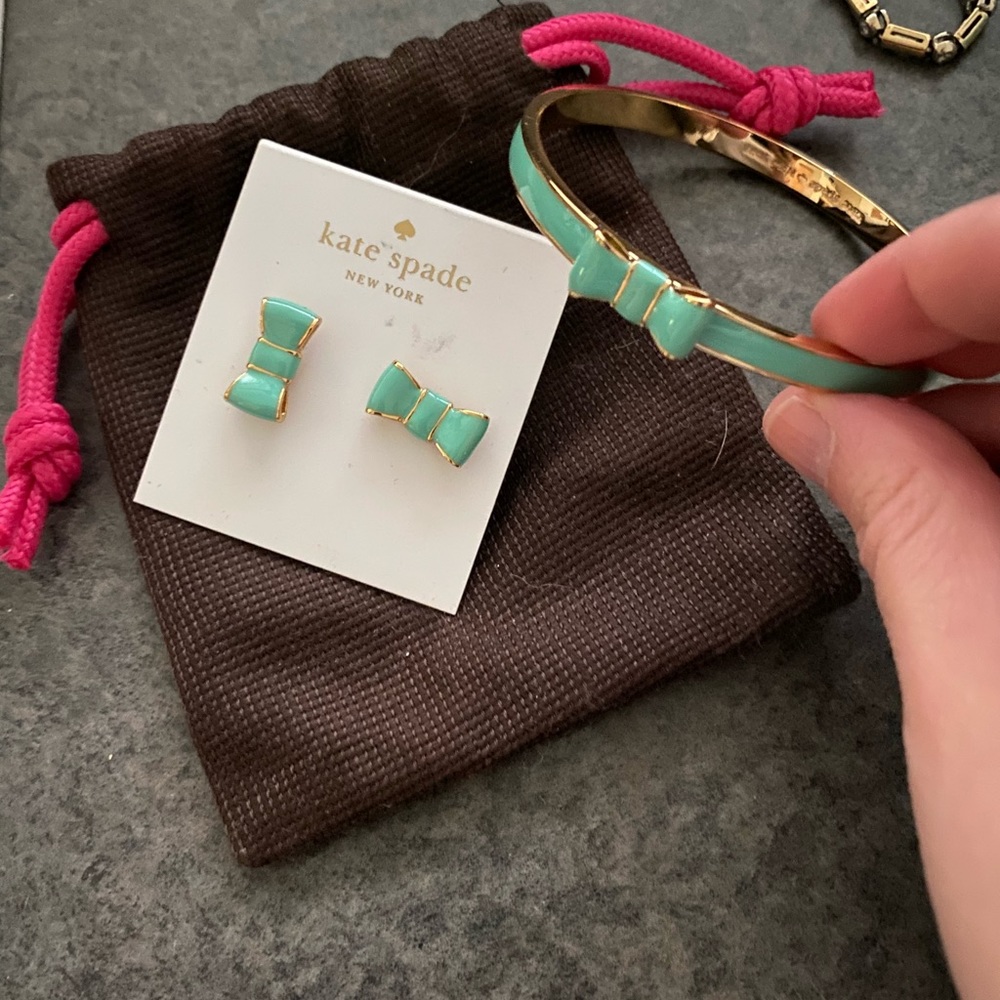 Kate Spade Teal bangle and earring set